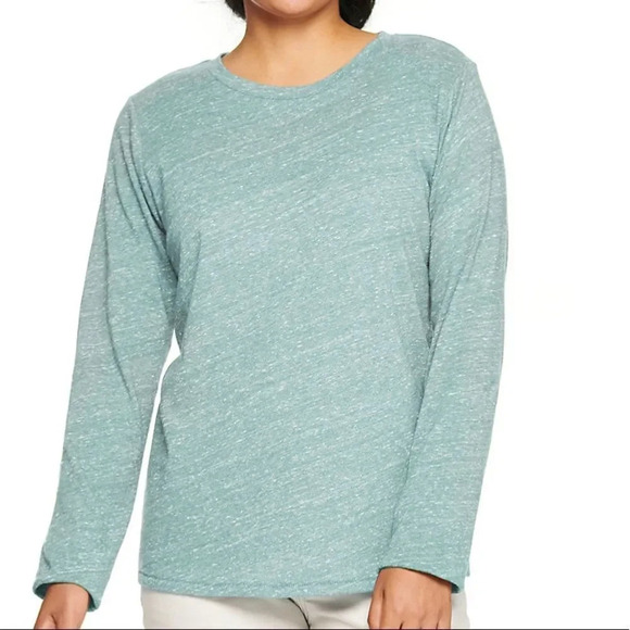 Long Sleeve Crewneck Tee Mint Blue Large - Picture 4 of 10